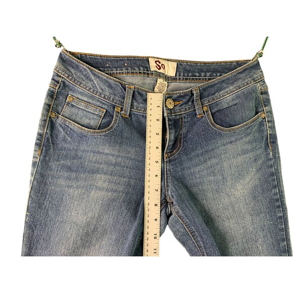 So Womens Size 9 Bootcut  Jeans Flap Back Scorpio Flare Blue Denim DJBS211511 - Picture 6 of 8